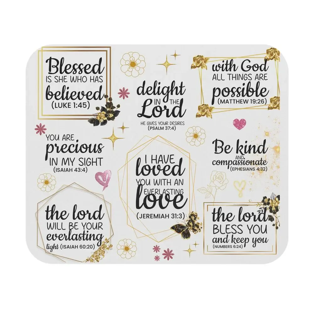 Inspirational Bible Verses Mouse Pad, Christian Scripture Desk Mat, Christian m